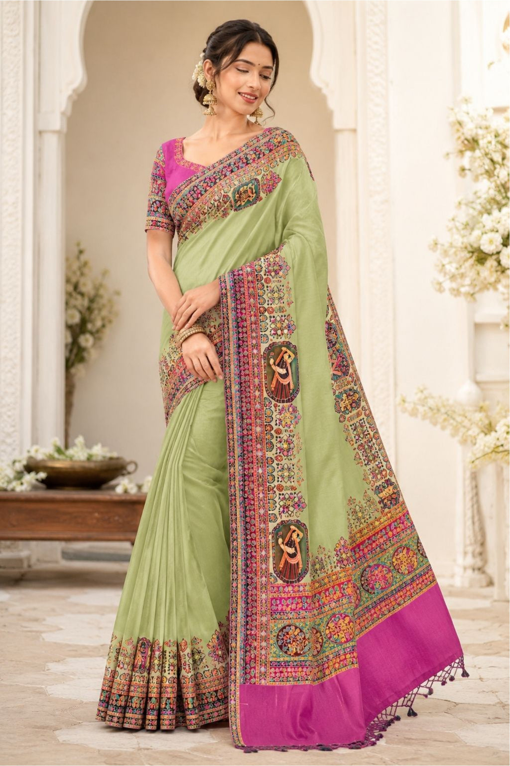Printed Saree with Designer Border