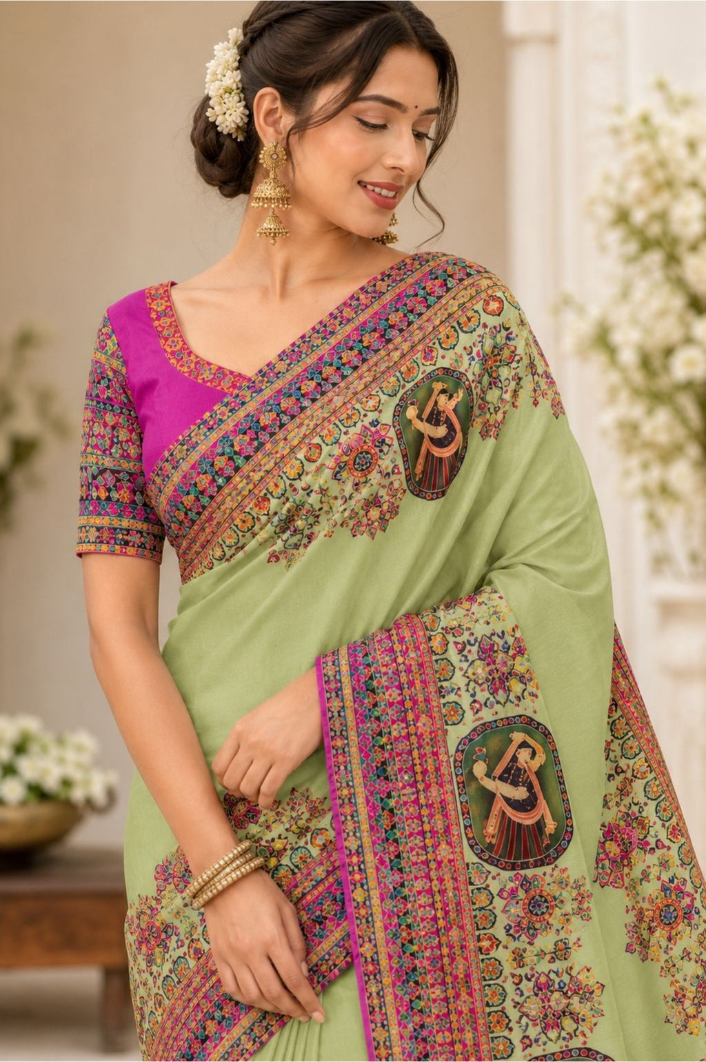 Printed Saree with Designer Border