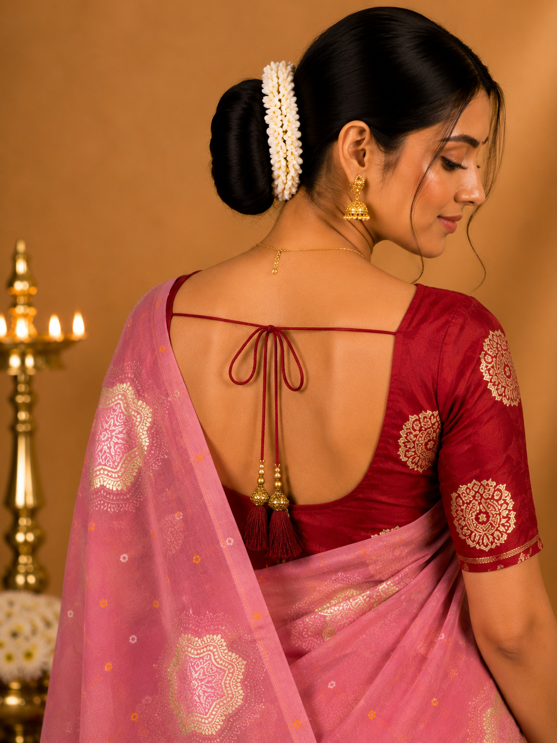 Party Wear Saree – Blush Pink