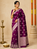Banarasi Silk Saree – Royal Plum