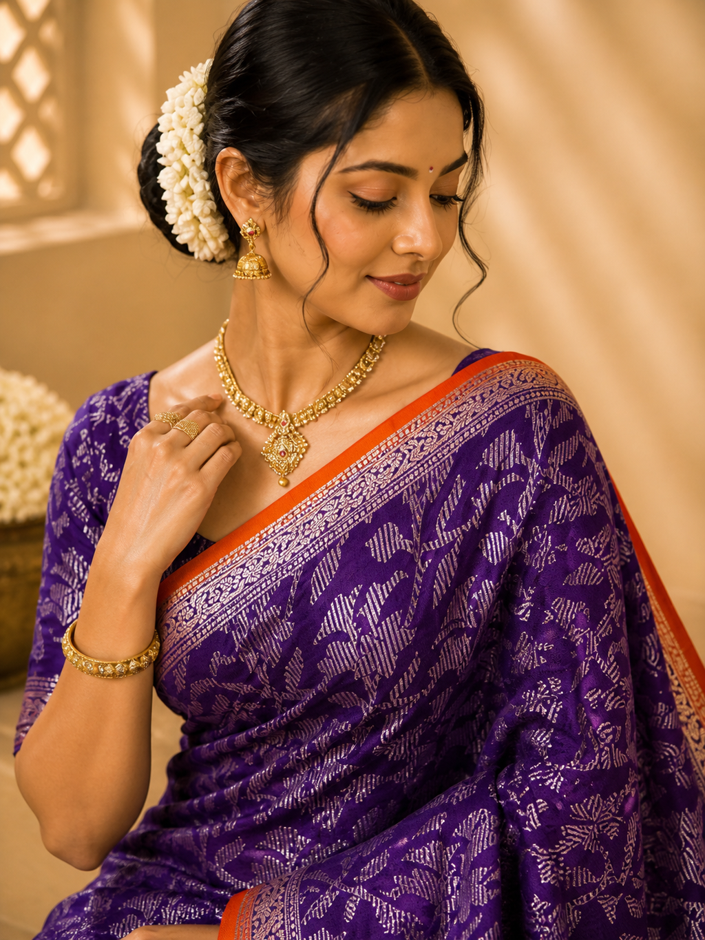 jaipuri silk saree