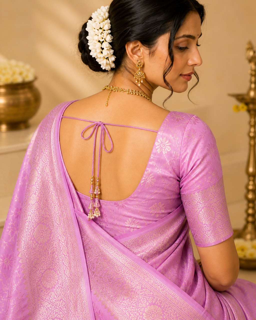 Banarasi Silk Saree – Soft Lavender