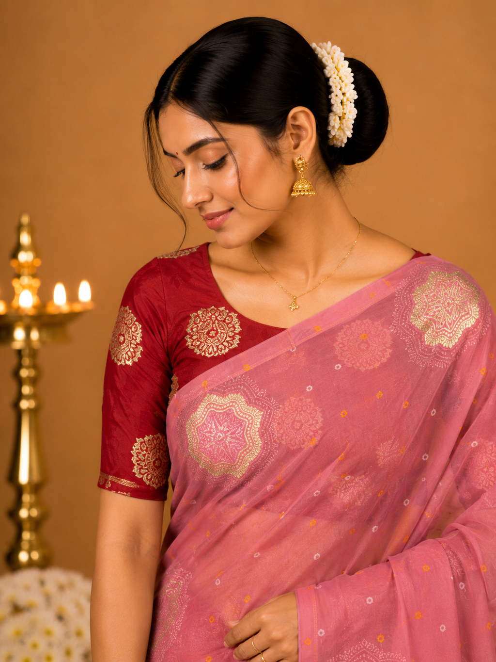 Party Wear Saree – Blush Pink