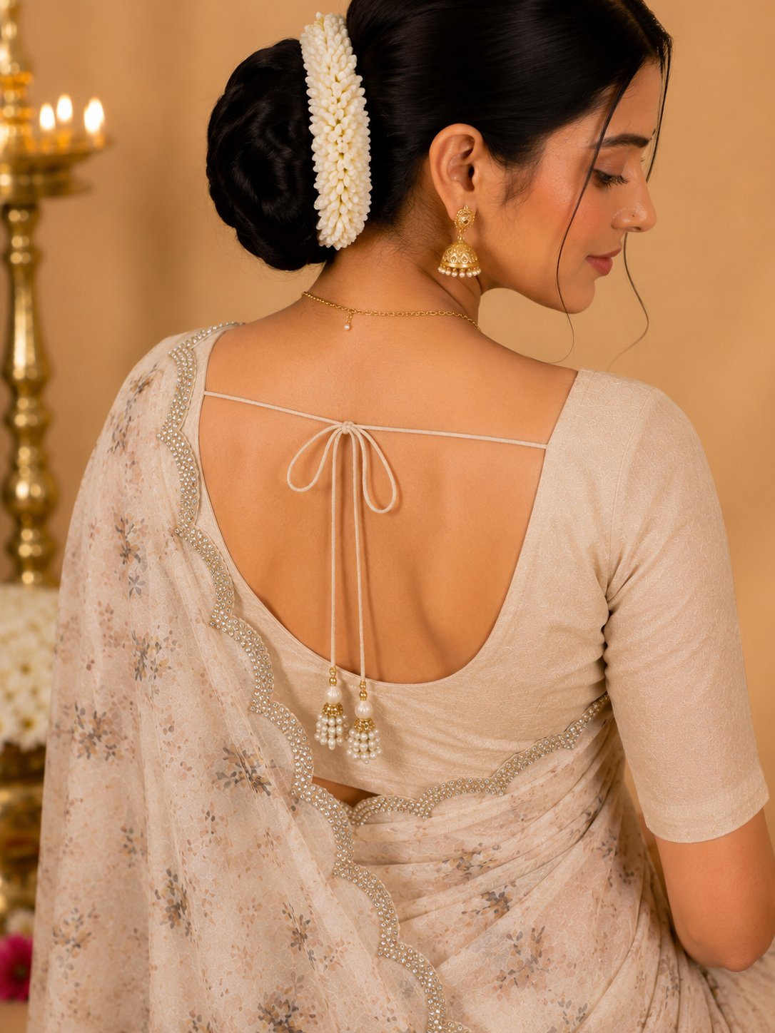 Party Wear Saree – Elegant Beige
