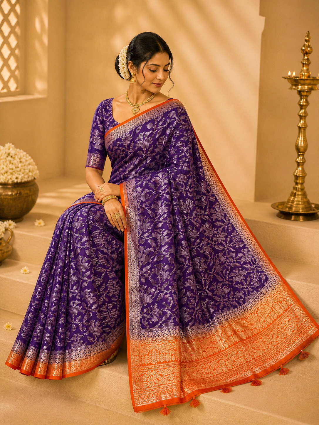 jaipuri silk saree