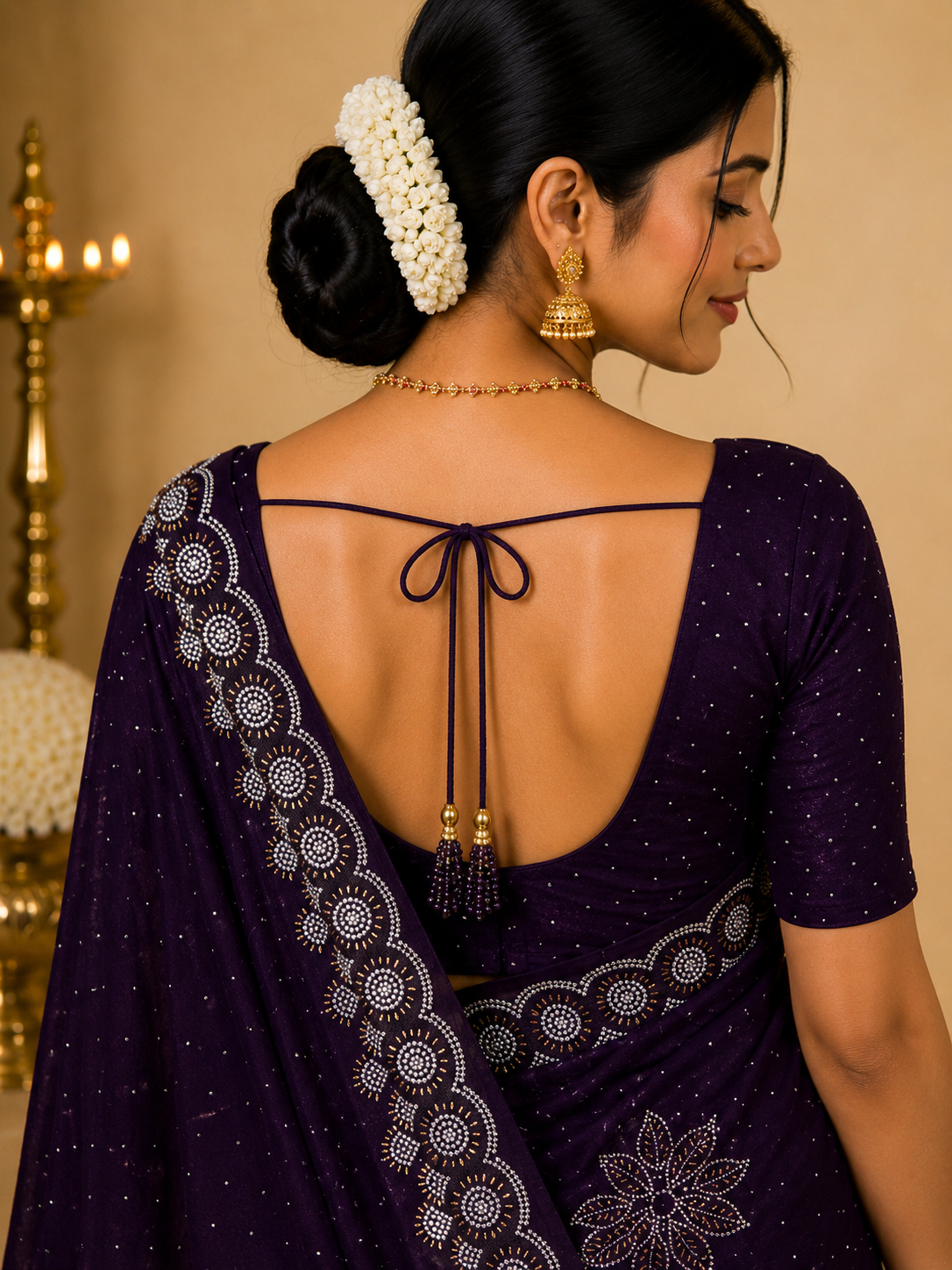 Party Wear Saree – Deep Plum