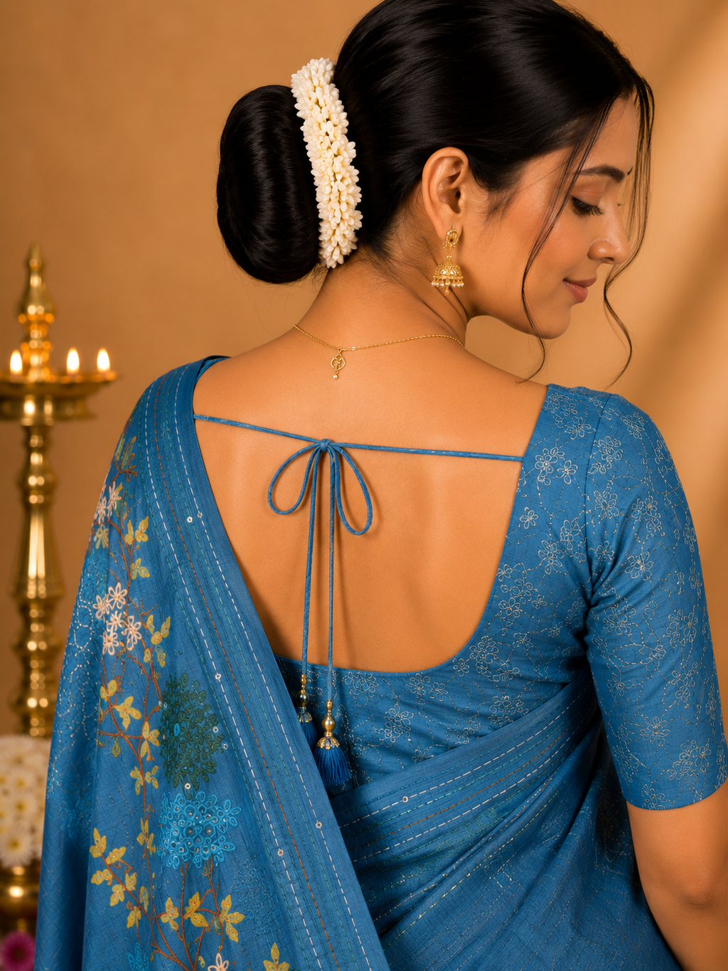 Party Wear Saree – Teal Blue