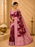 Jaipuri Silk Saree – Rich Maroon