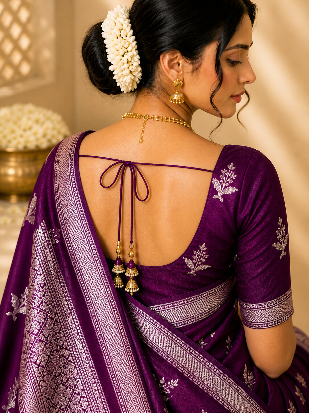 Banarasi Silk Saree – Royal Plum