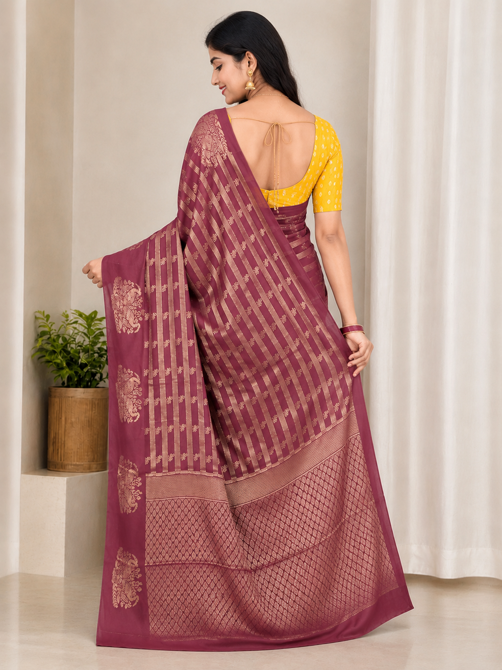 Zari Woven Silk Blend Saree