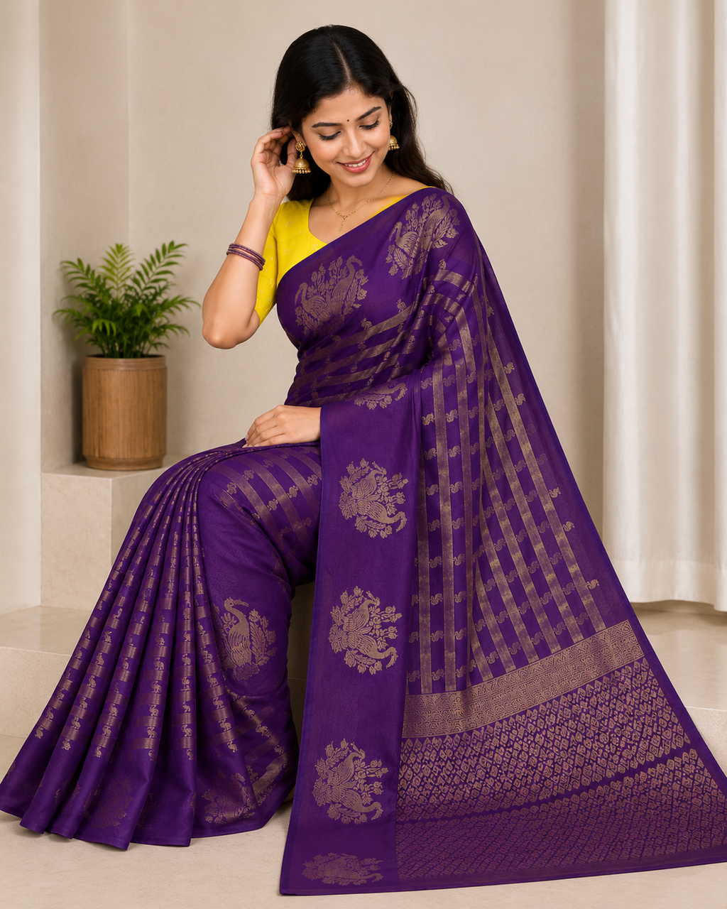 Zari Woven Silk Blend Saree