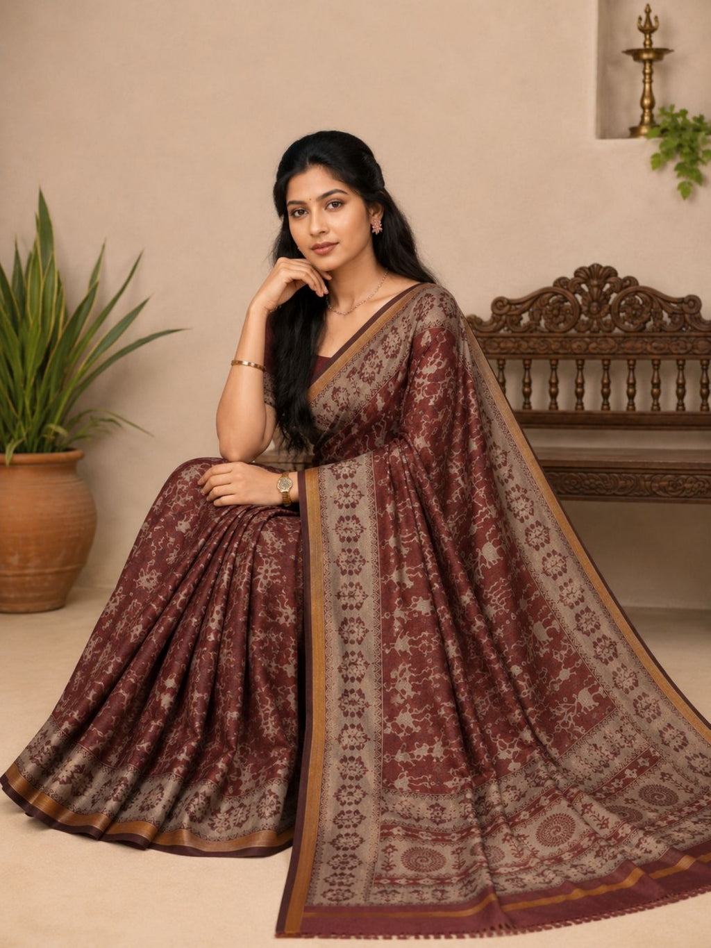 Tribal Print Cotton Saree