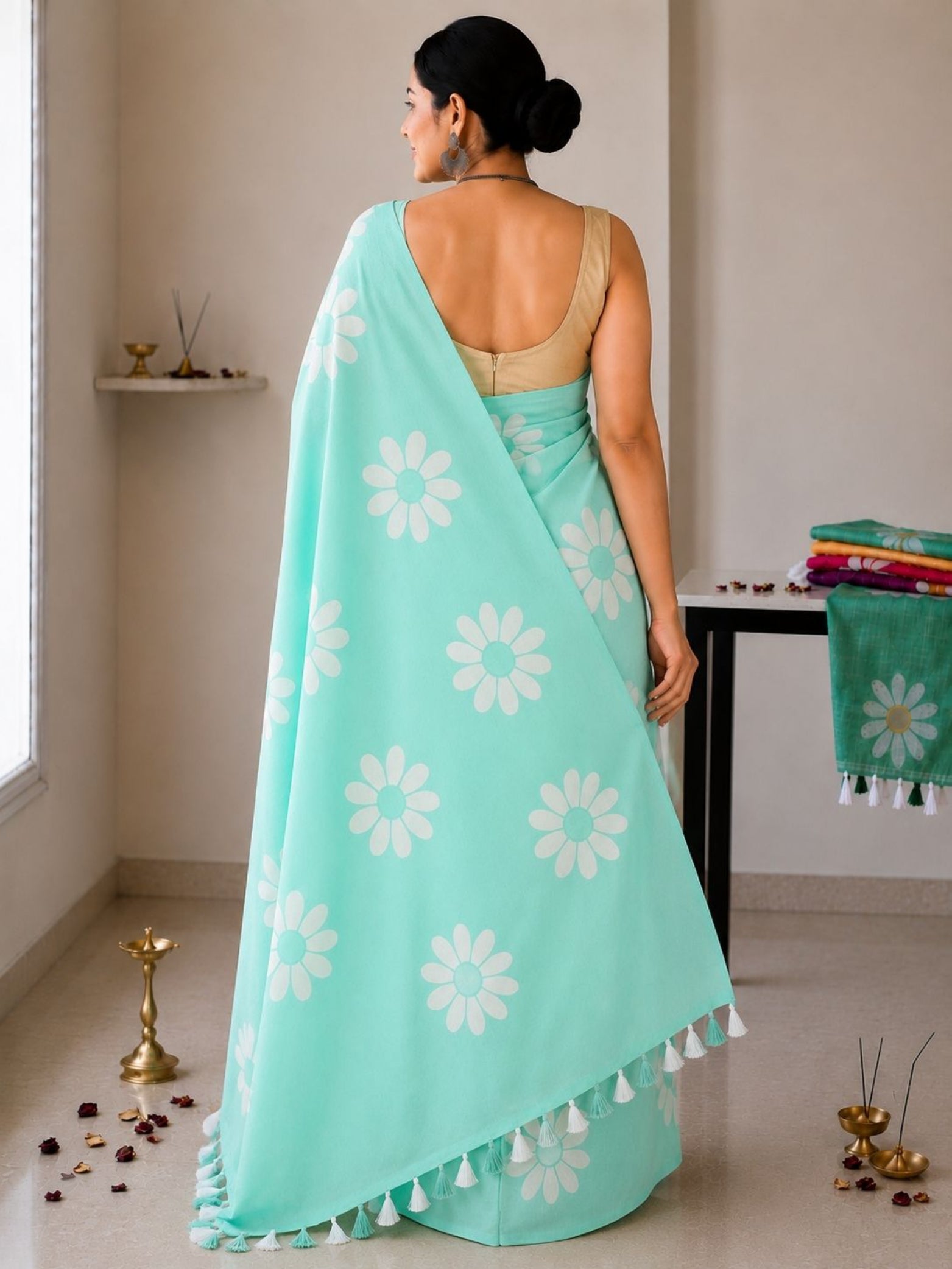 Mustard Cotton Saree