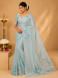 Party Wear Saree – Pastel Blue