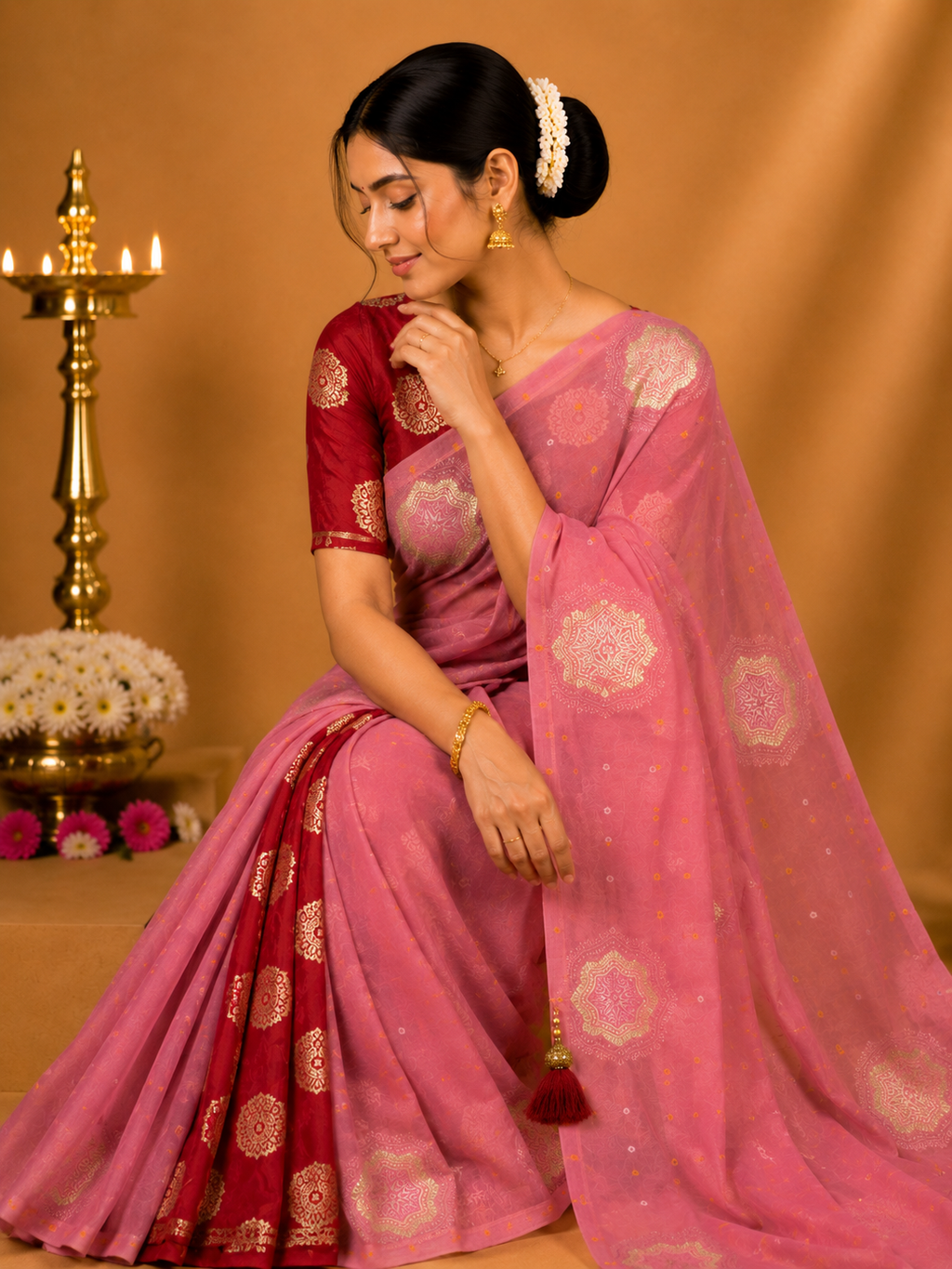 Party Wear Saree – Blush Pink