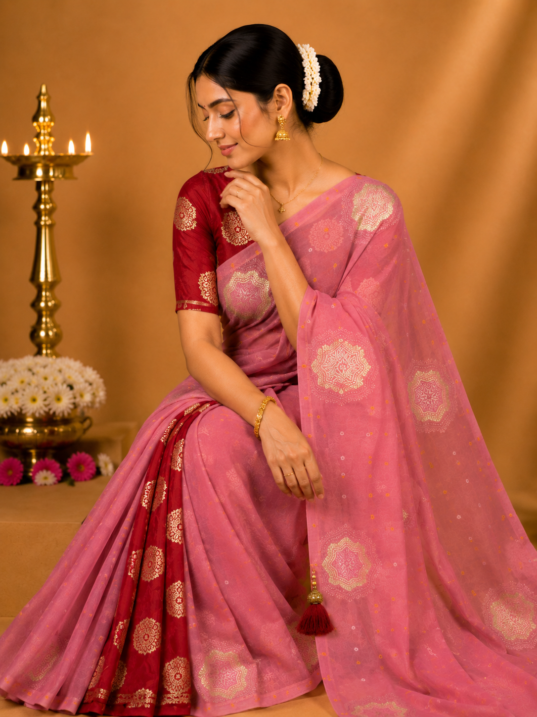 Party Wear Saree – Blush Pink