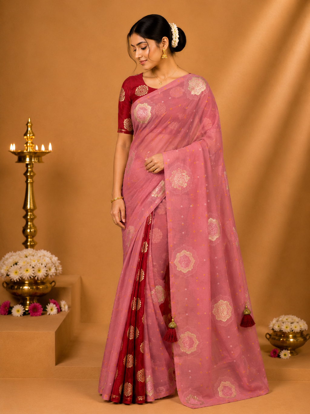 Party Wear Saree – Blush Pink
