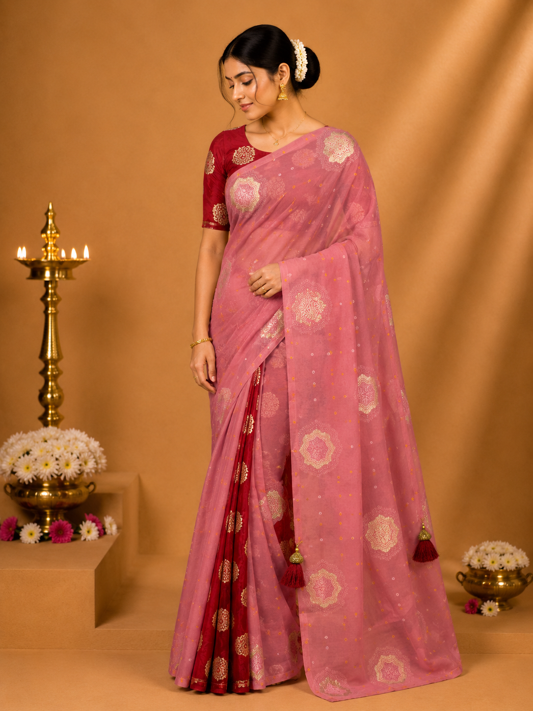 Party Wear Saree – Blush Pink