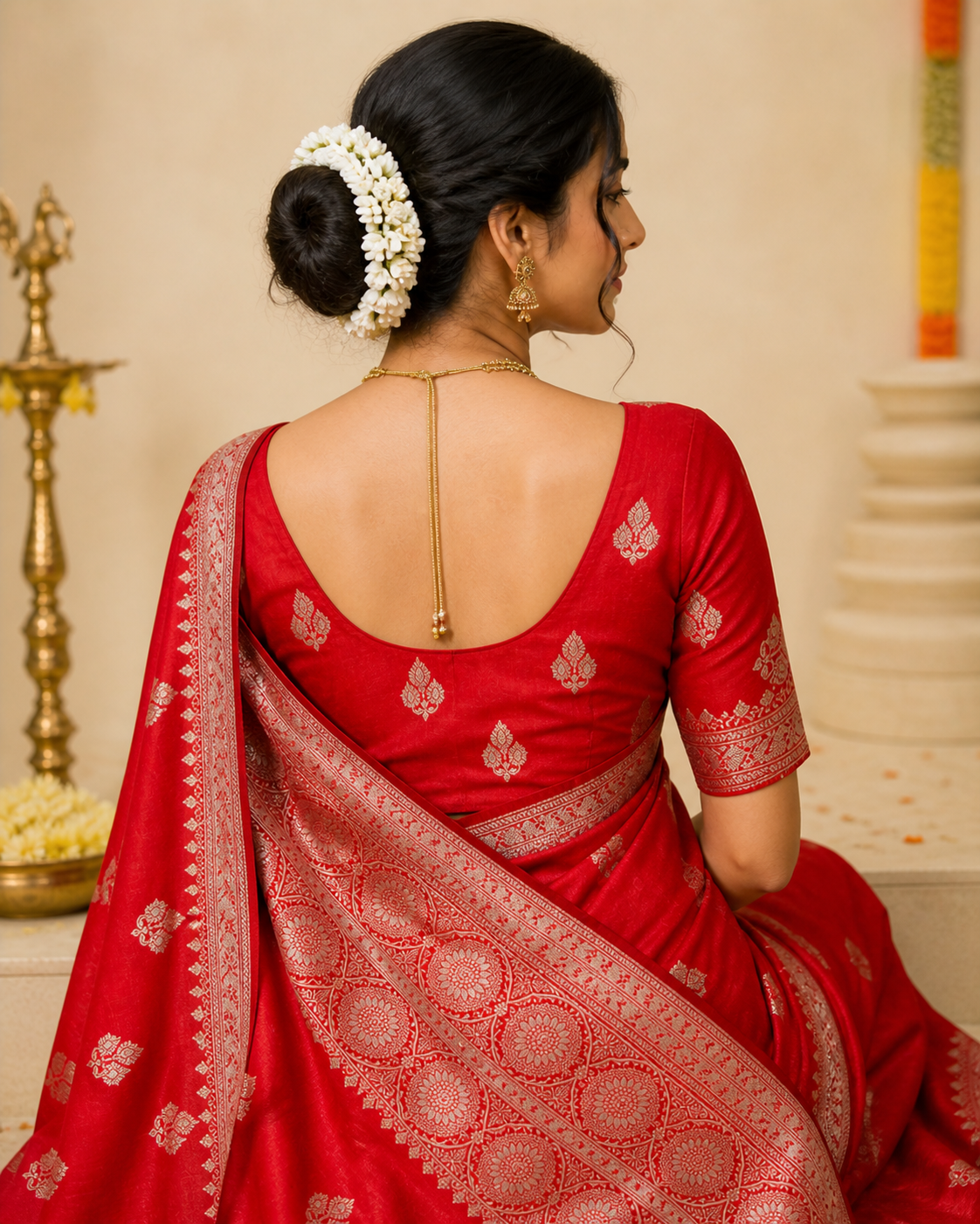 Banaras Silk Saree – Classic Red
