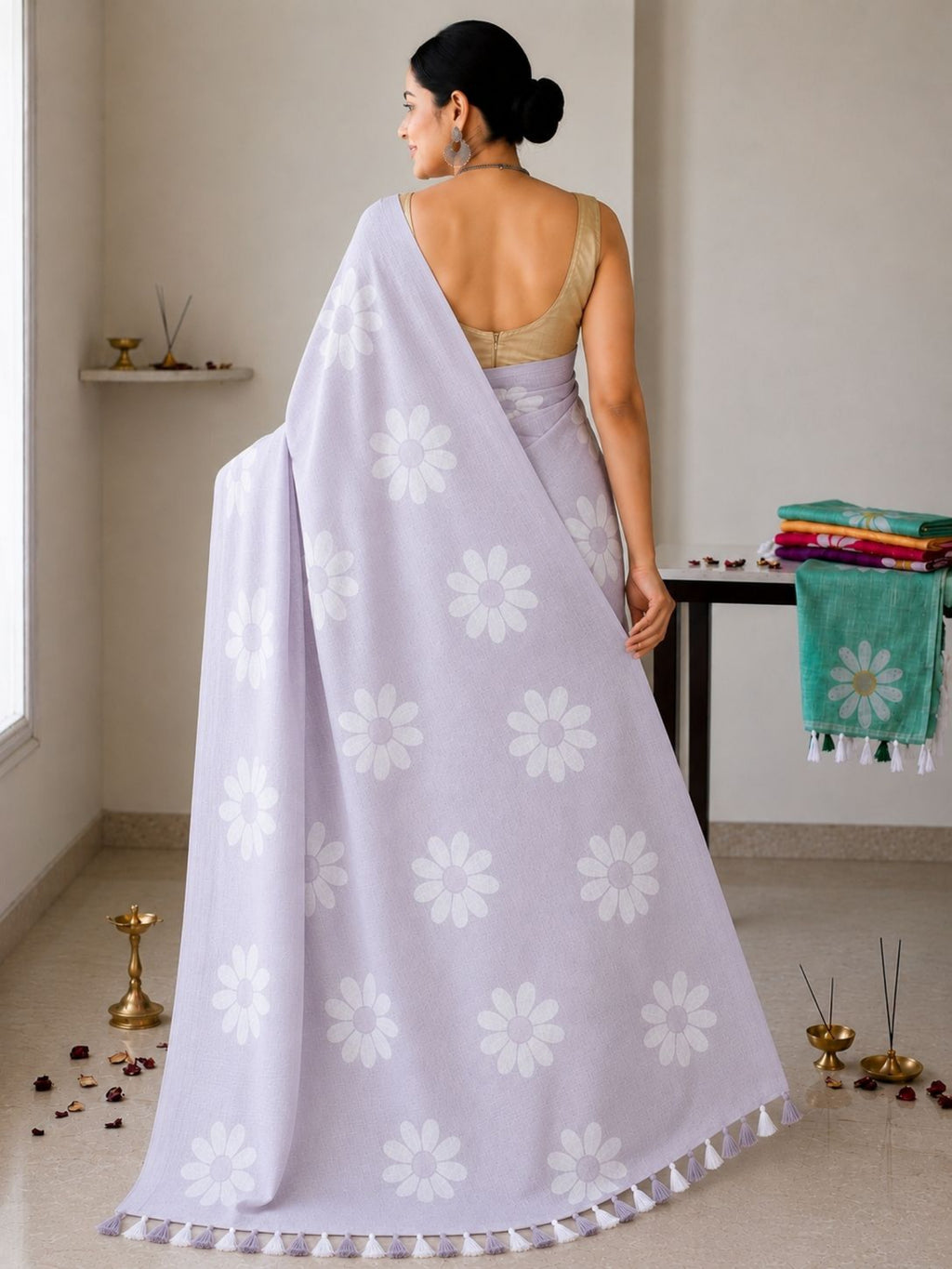 Mustard Cotton Saree