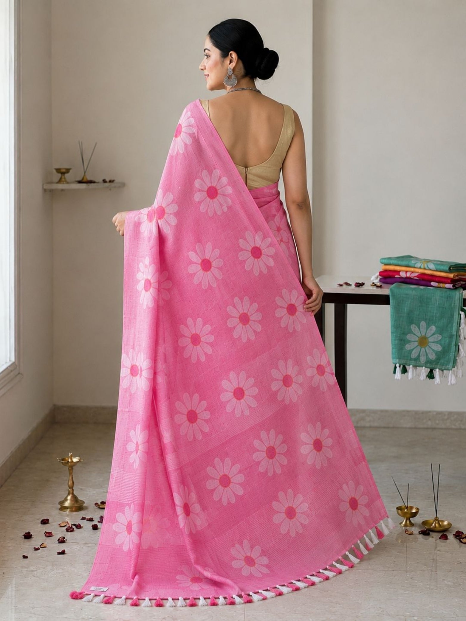 Mustard Cotton Saree