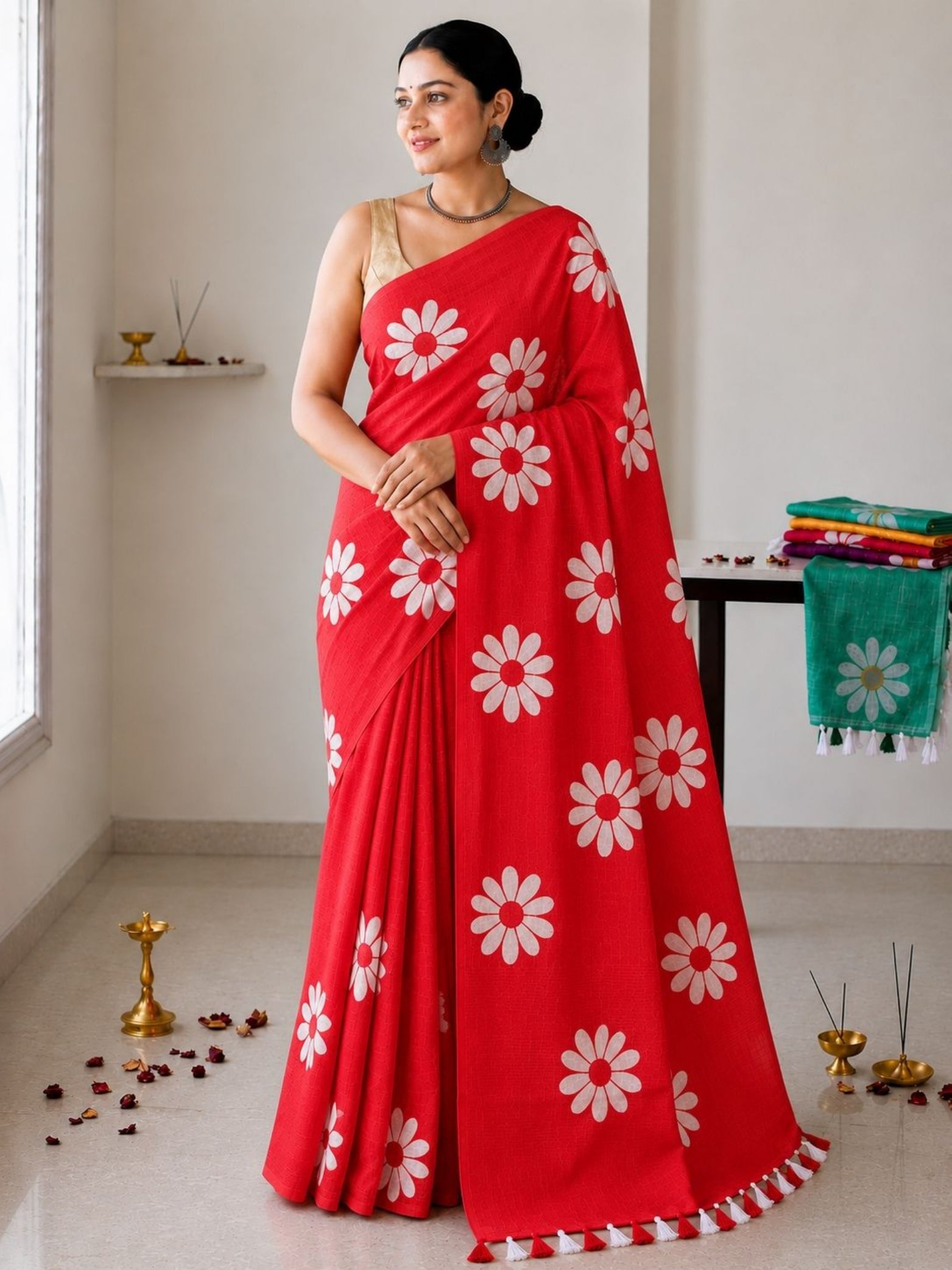 Mustard Cotton Saree