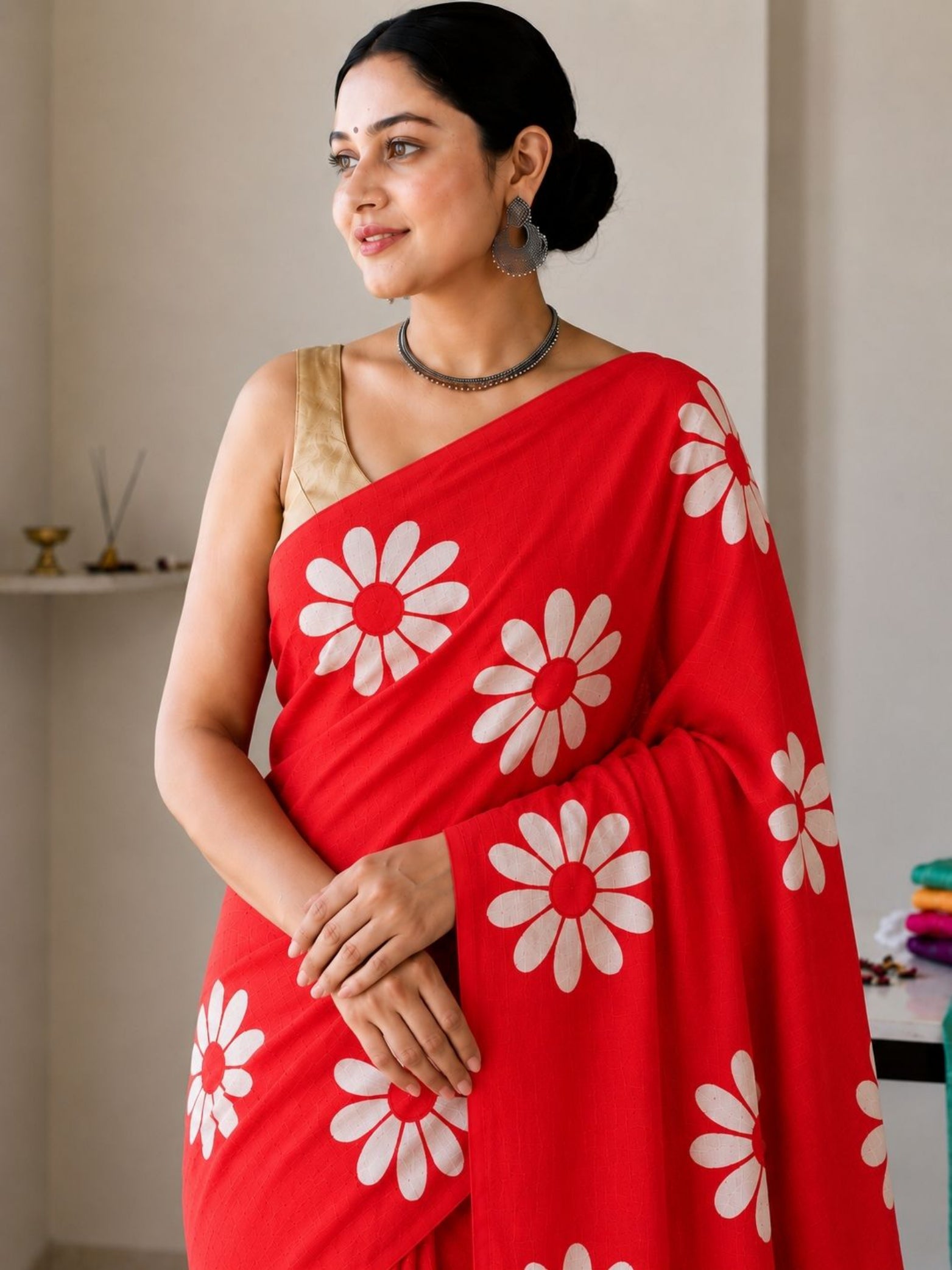Mustard Cotton Saree