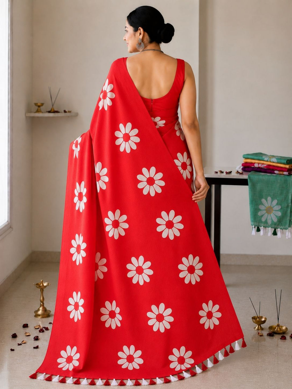 Mustard Cotton Saree