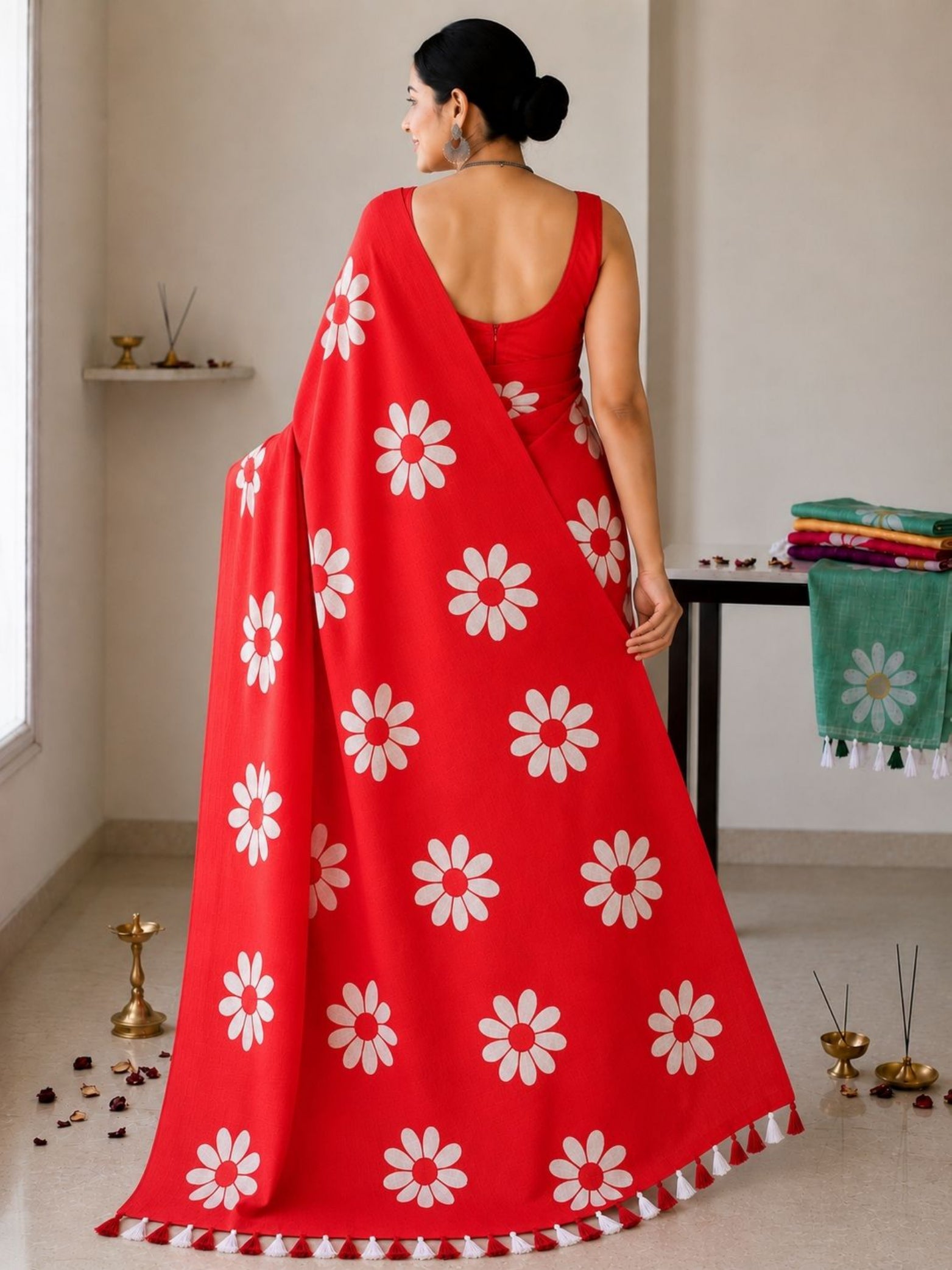 Mustard Cotton Saree
