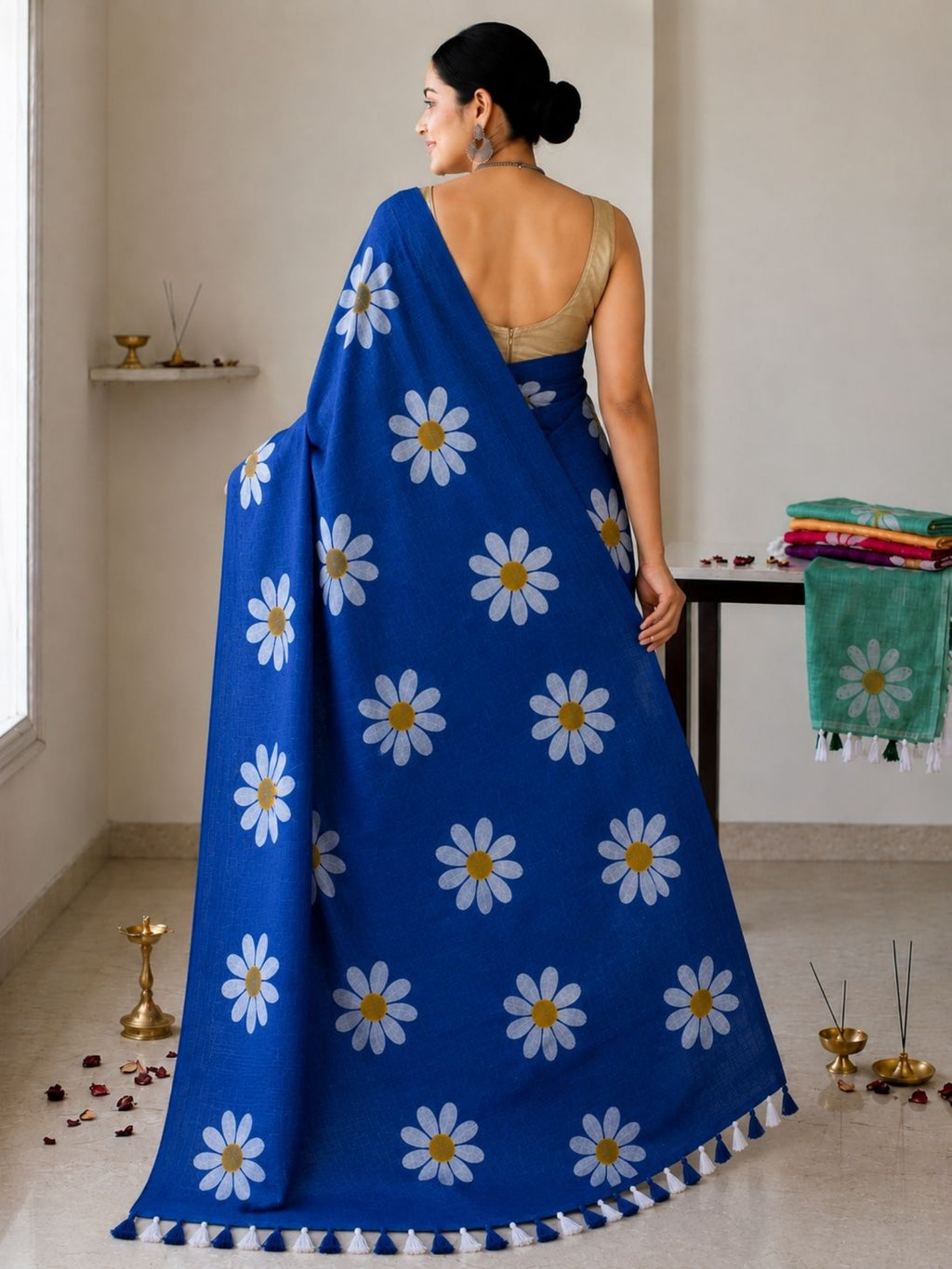 Mustard Cotton Saree