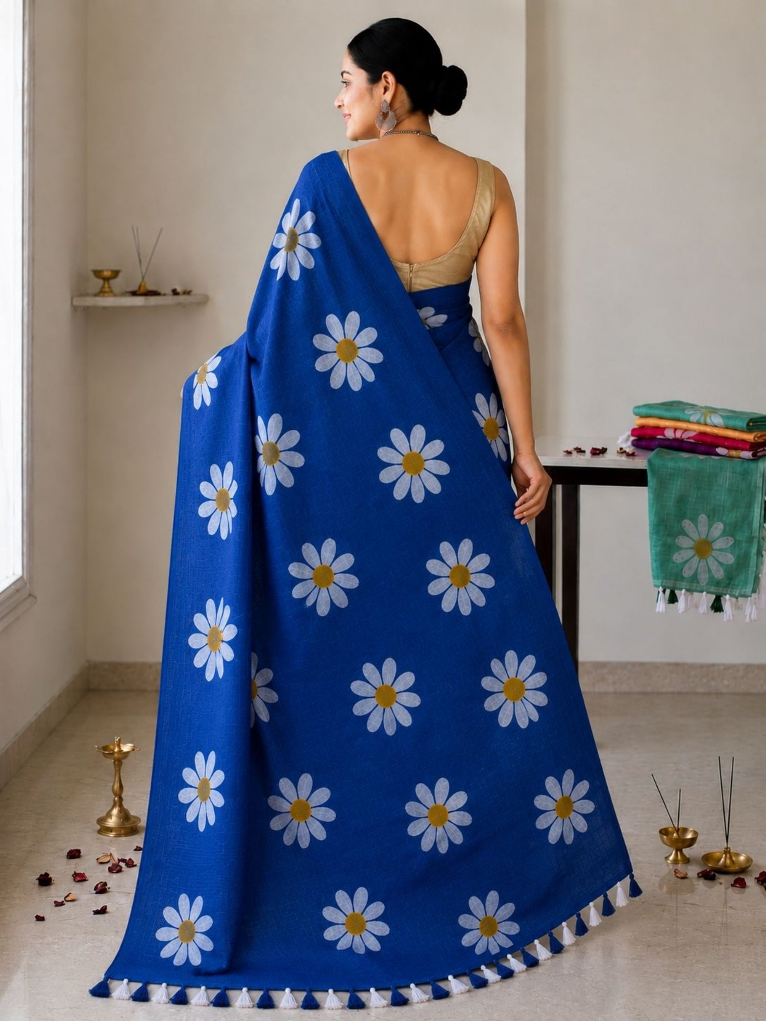 Mustard Cotton Saree