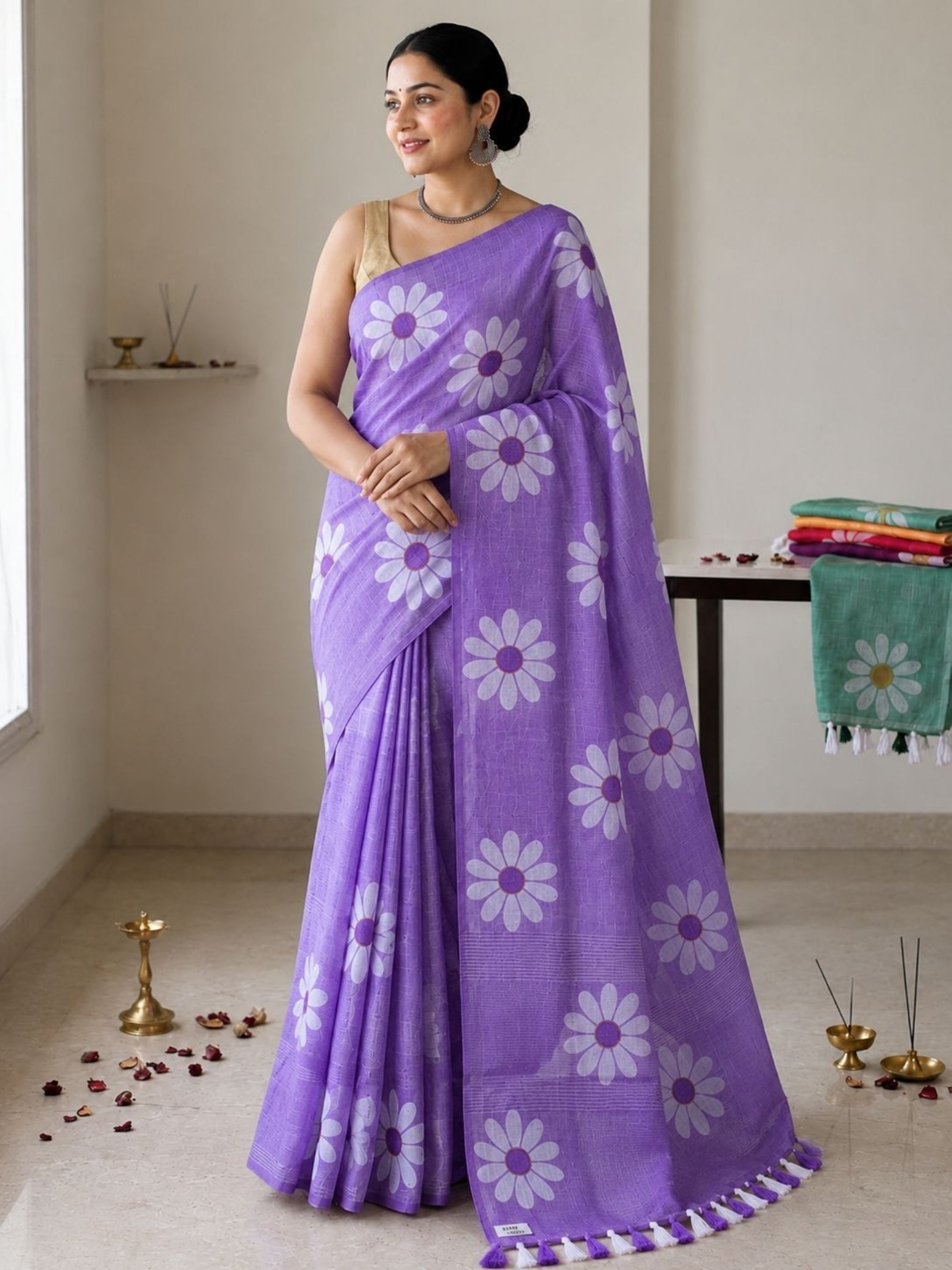 Mustard Cotton Saree
