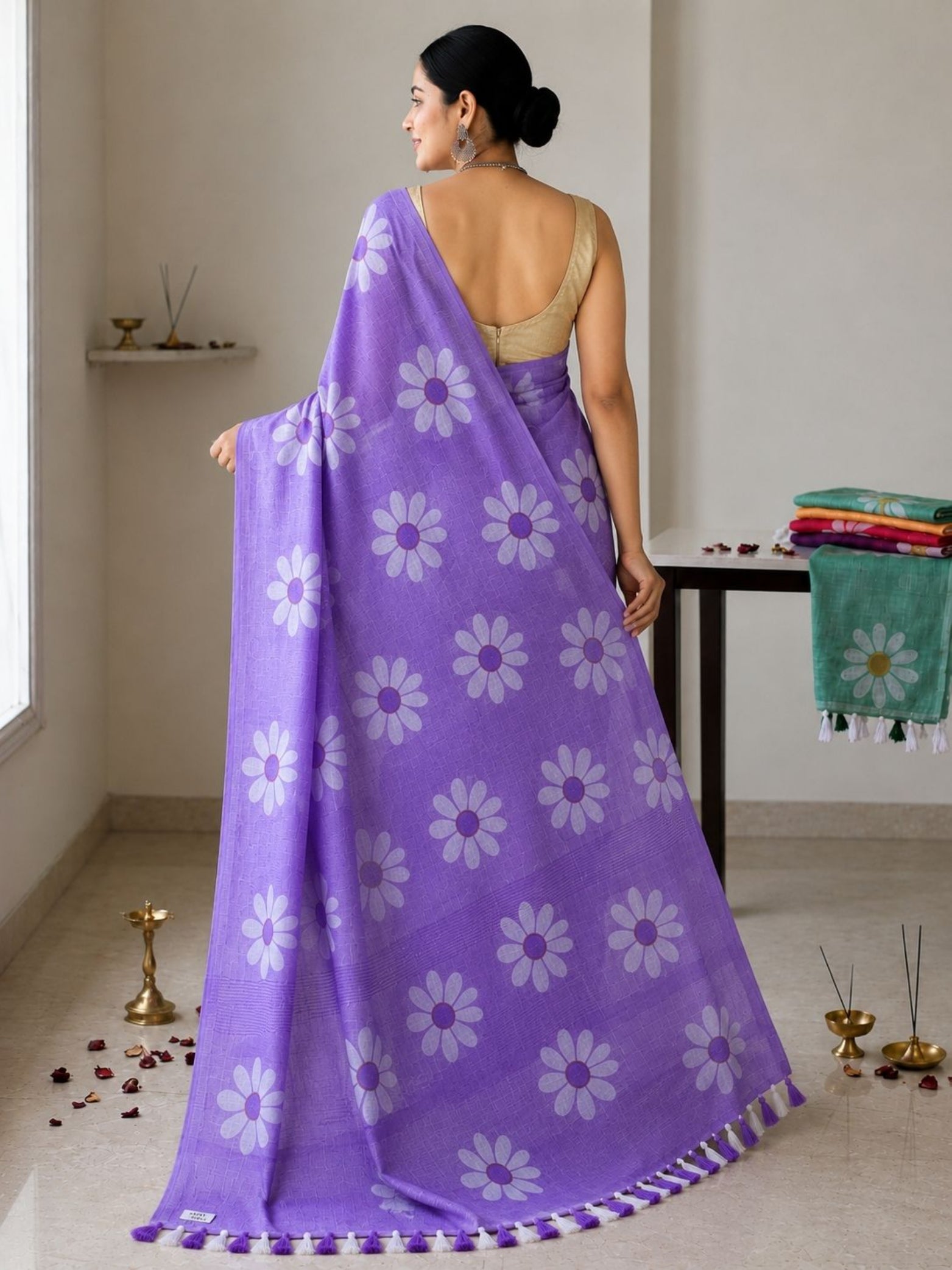 Mustard Cotton Saree