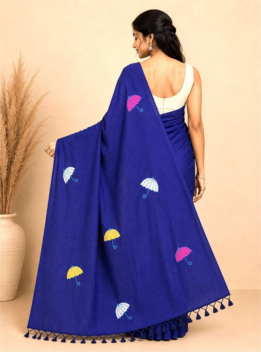 Cotton Saree with Umbrella Print