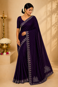 Party Wear Saree – Deep Plum