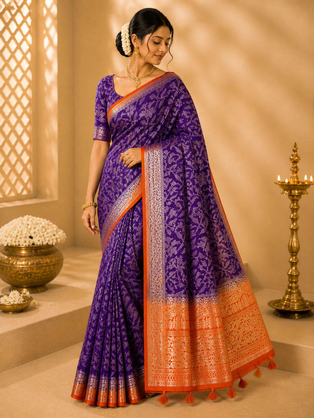 jaipuri silk saree