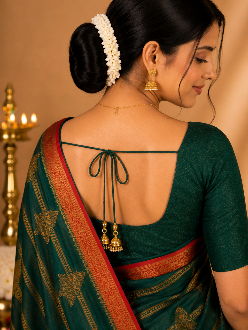 Party Wear Saree – Emerald Green