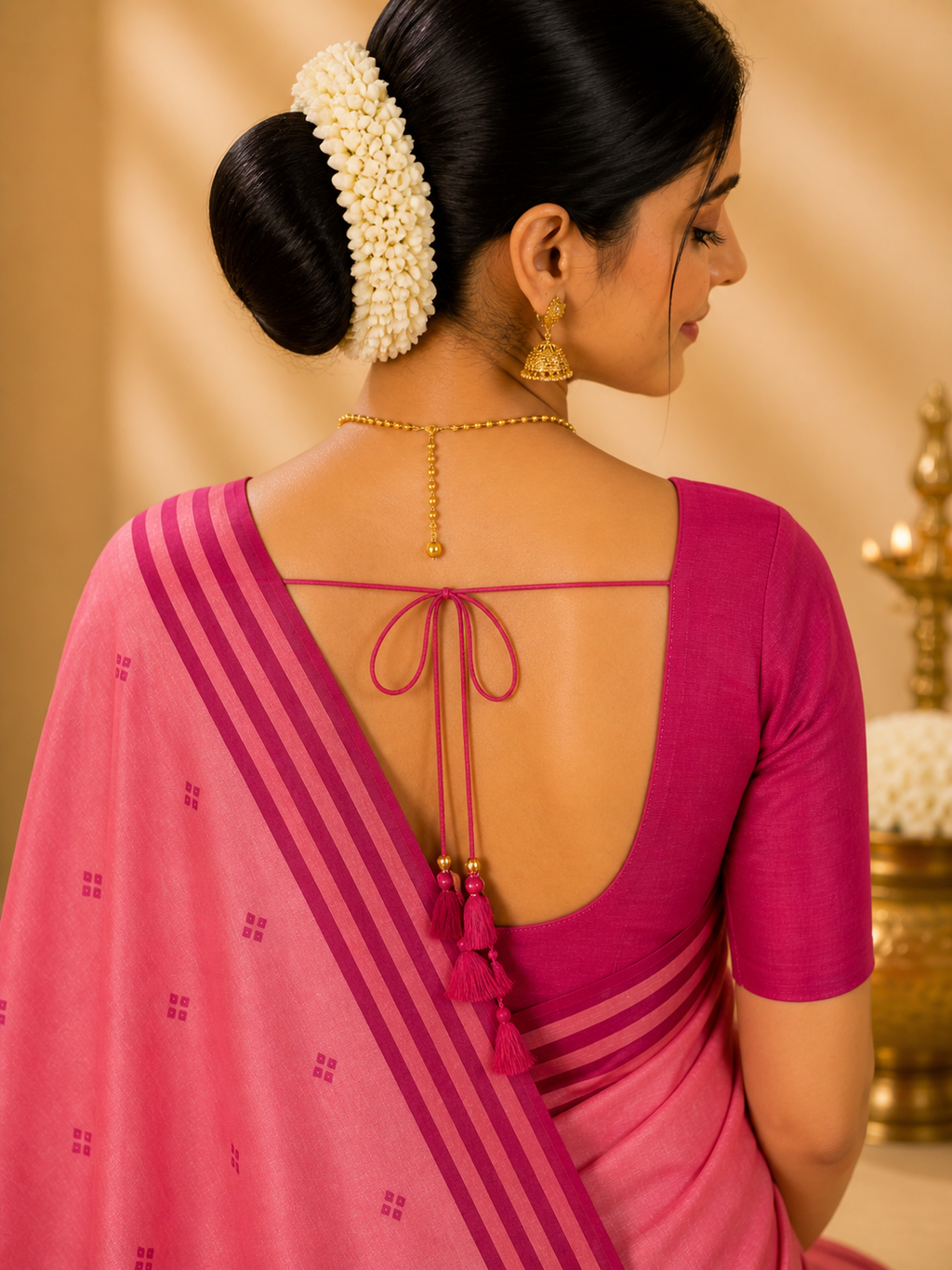 Banger Pallu Silk Saree – Soft Pink