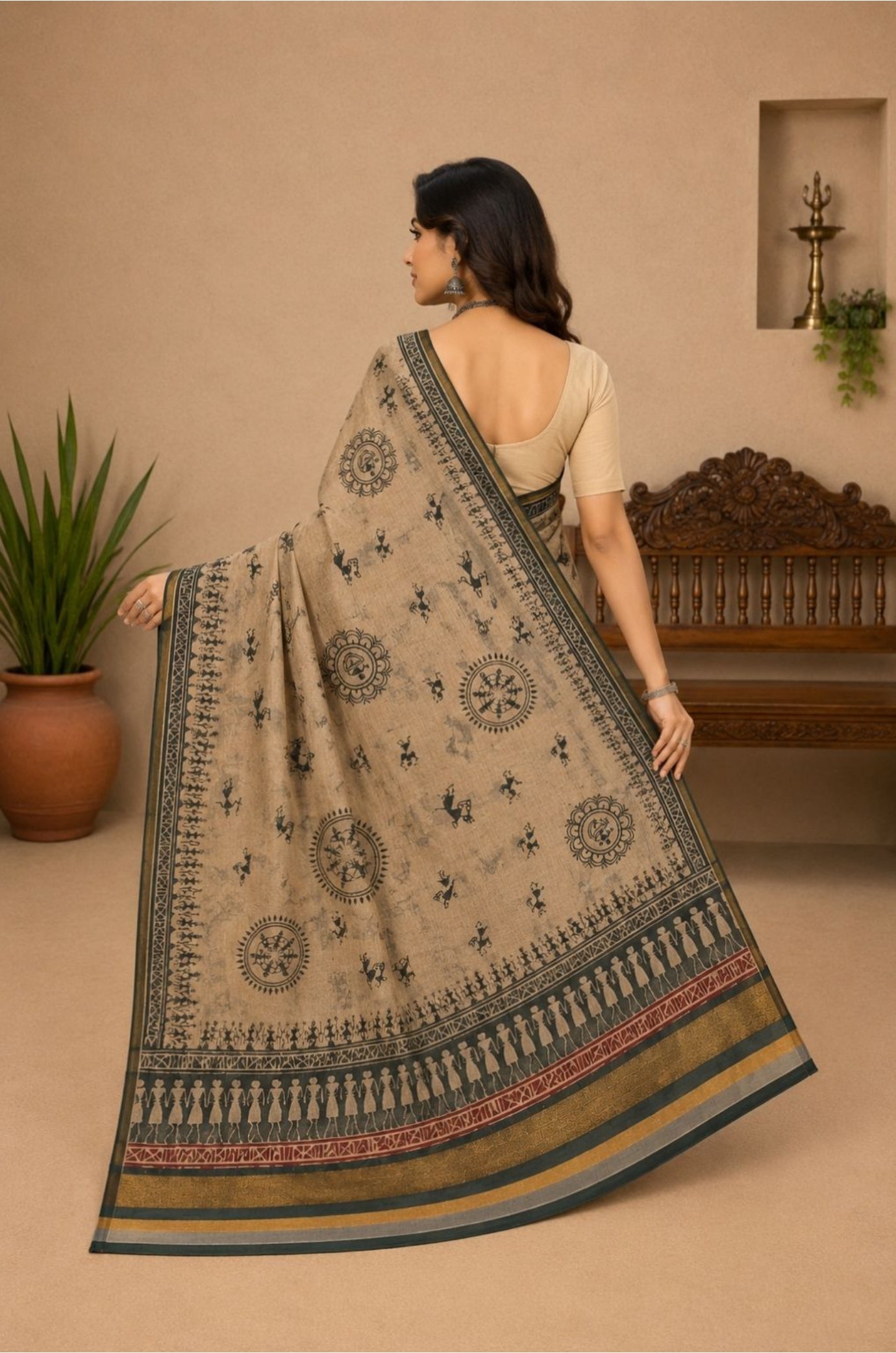 Tribal Print Cotton Saree