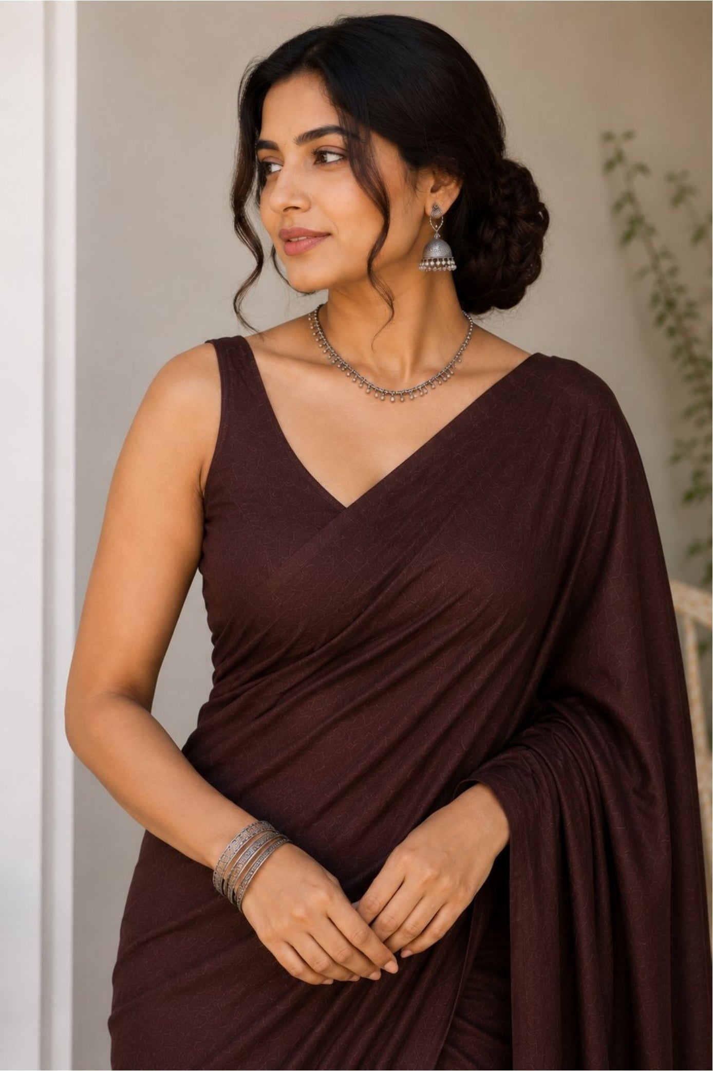 Plane Linen Cotten Saree