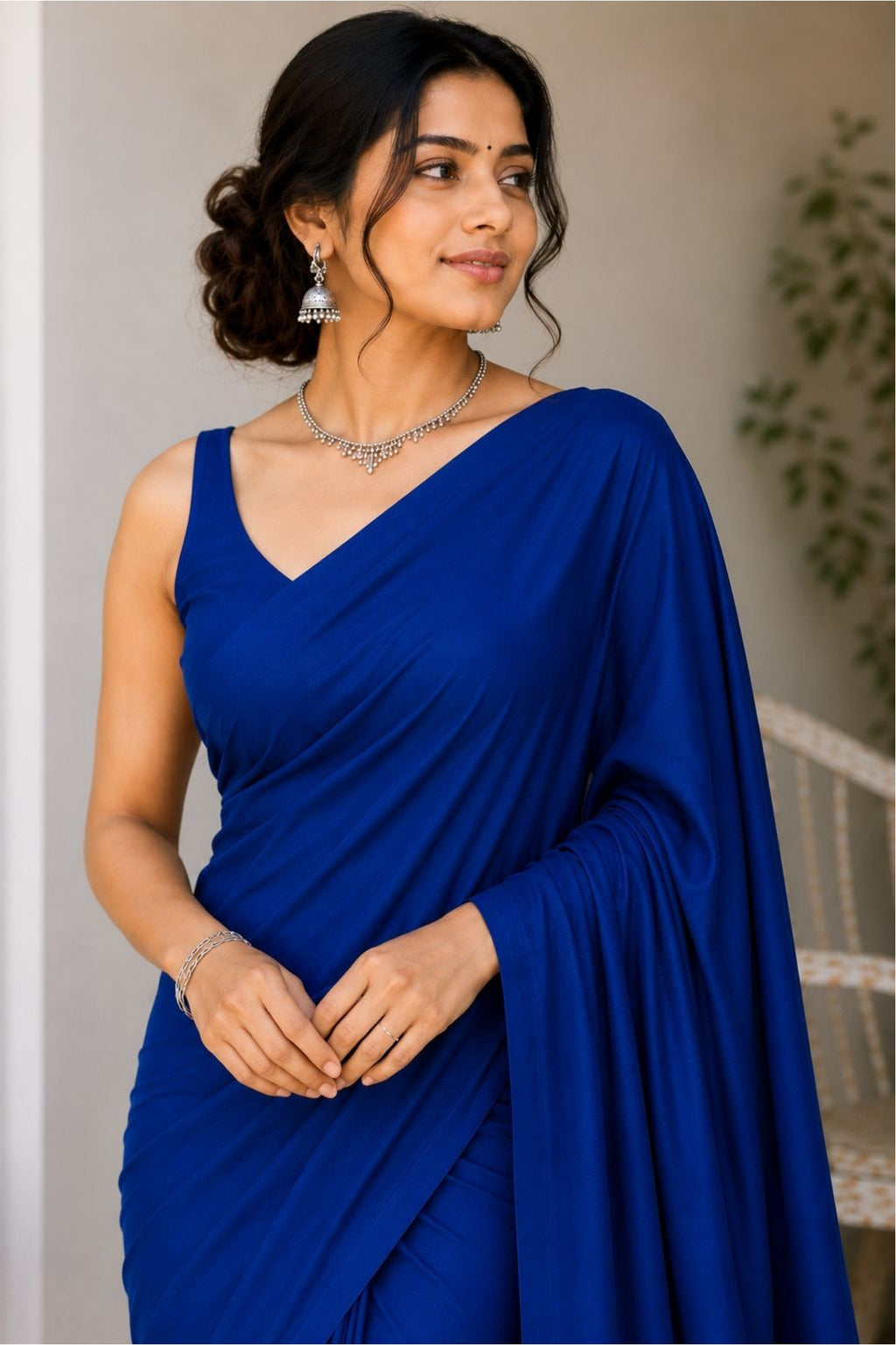 Plane Linen Cotten Saree