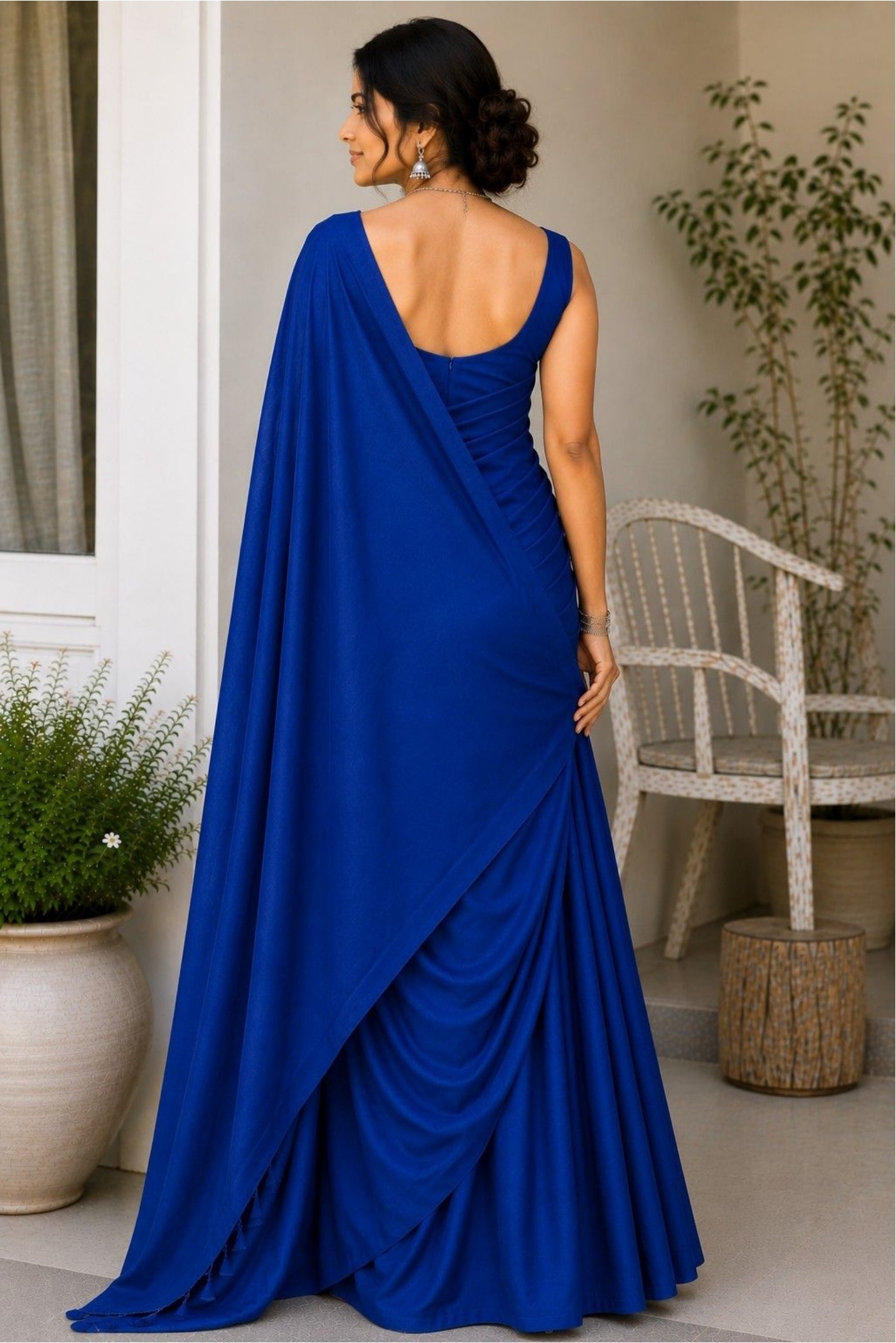 Plane Linen Cotten Saree