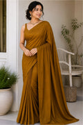 Plane Linen Cotten Saree