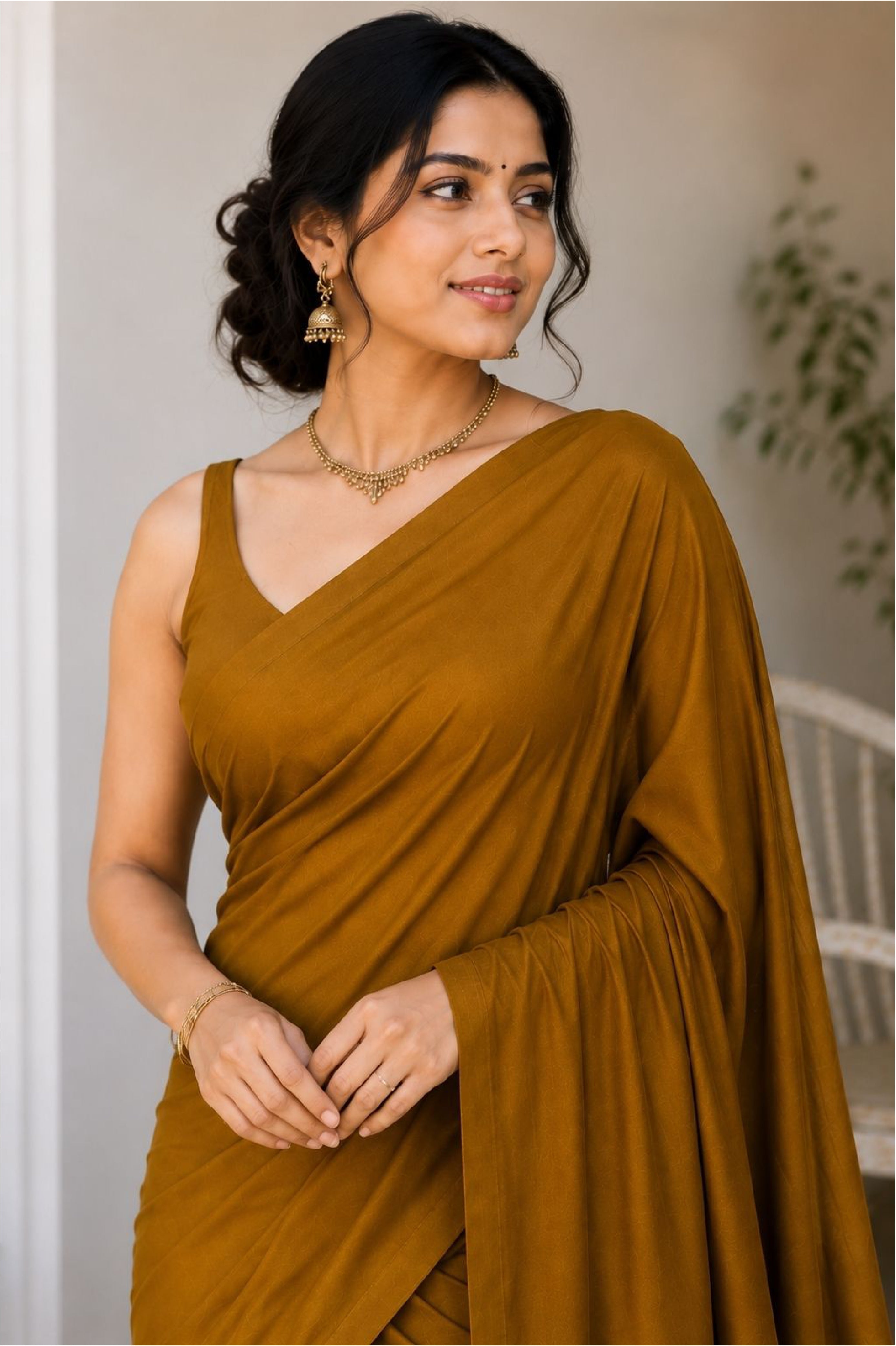 Plane Linen Cotten Saree