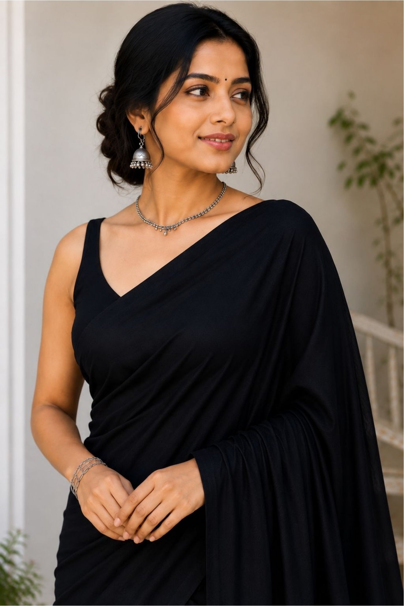 Plane Linen Cotten Saree