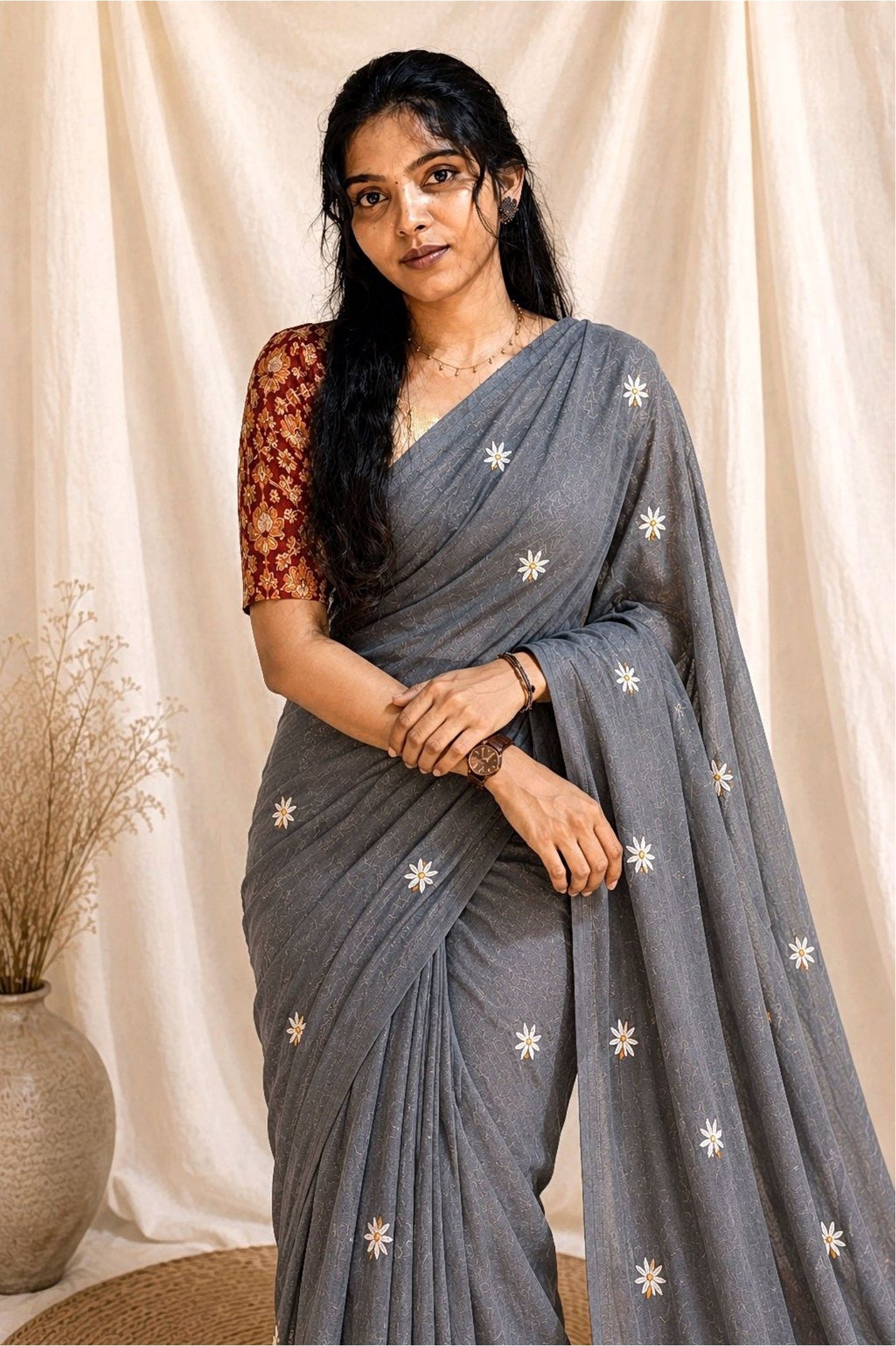 Daisy Printed Cotton Saree