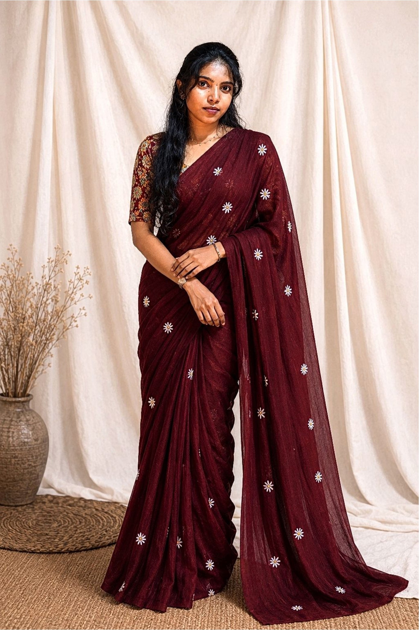 Daisy Printed Cotton Saree
