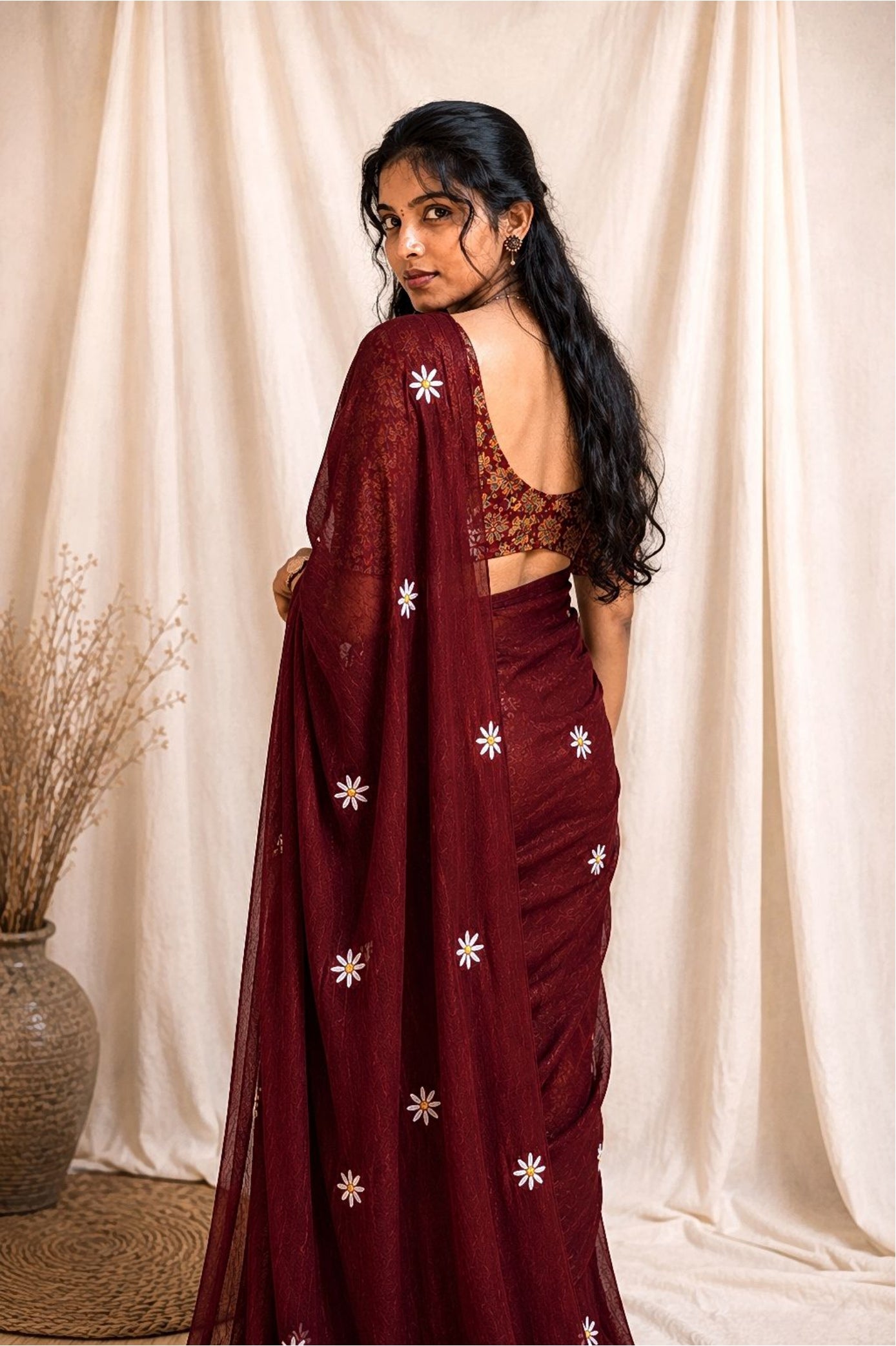 Daisy Printed Cotton Saree