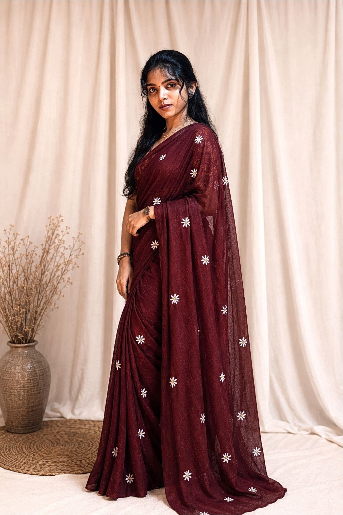 Daisy Printed Cotton Saree