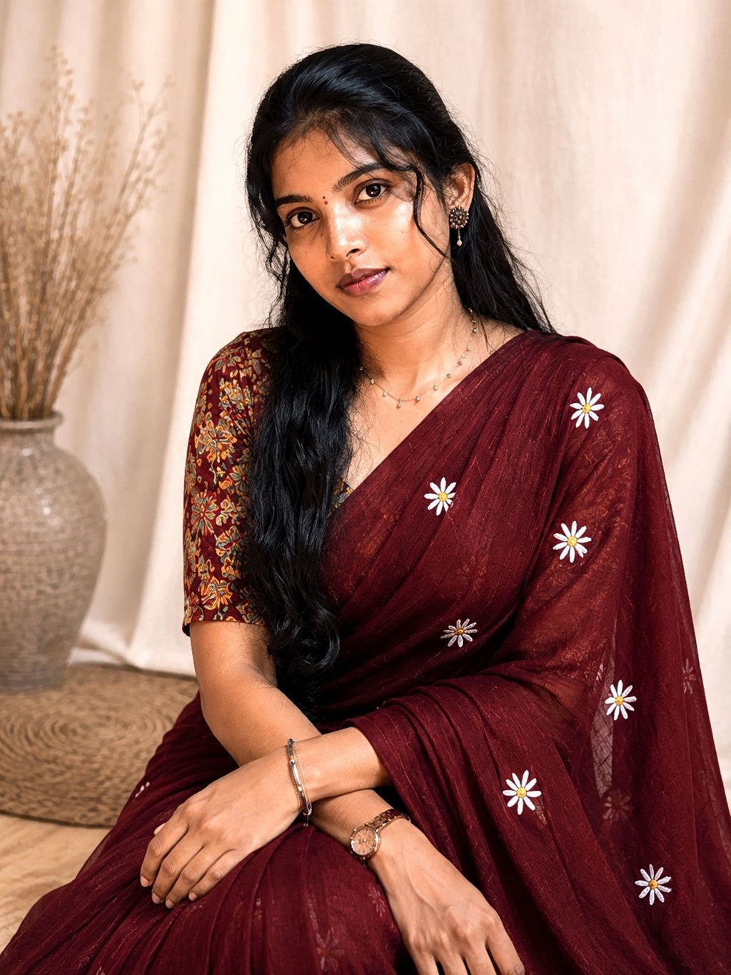 Daisy Printed Cotton Saree